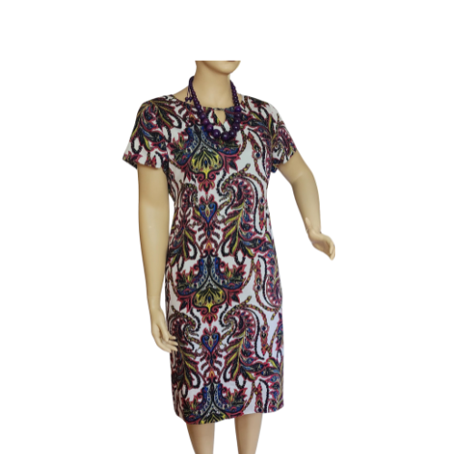 Chic Paisley Print Shift Dress – Timeless Elegance in Every Stitch, Plus Size Fashioned For U