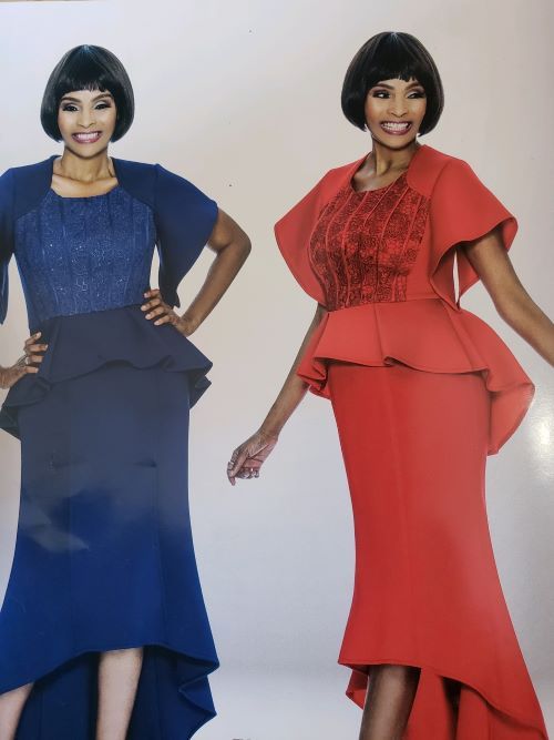 Elegant Red 2-Piece Scuba Fabric Set with Flutter Sleeves Fashioned For U