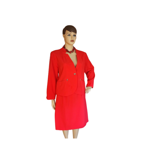 Red 2pc Plus Size Executive Suit Fashioned For U