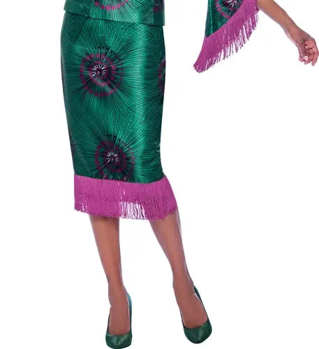 Size 16, 2 pc skirt set, Teal and Magenta ,Special Event or Church Apparel Fashioned For U