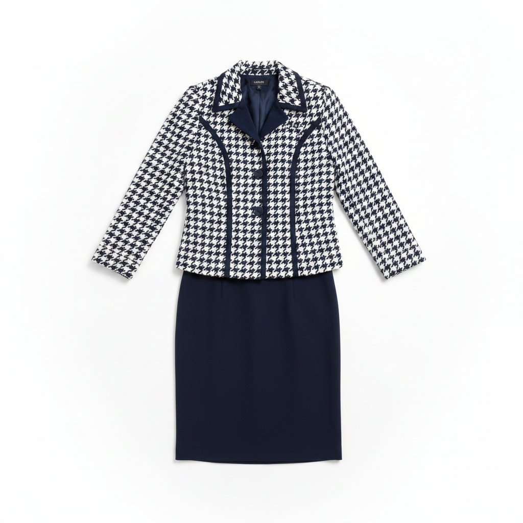Houndstooth 2-Piece Suit Flat Lay