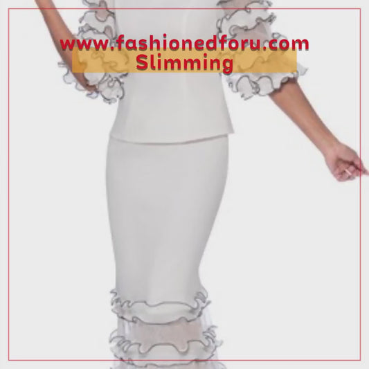 Emerald & Magenta Fringe 2-Piece Skirt Set | Plus Size Special Occasion & Church Apparel