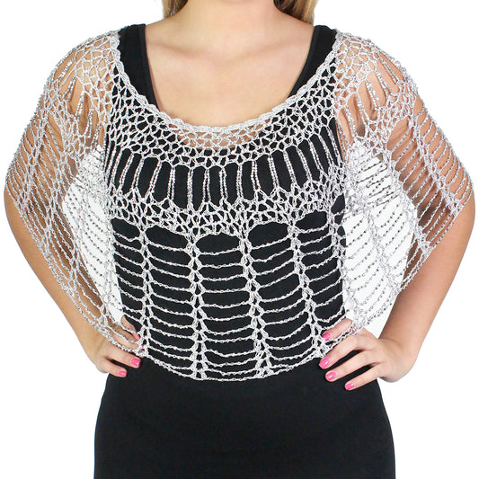 Over the Shoulder  Blinged and Jeweled Poncho/Shawl Fashioned For U