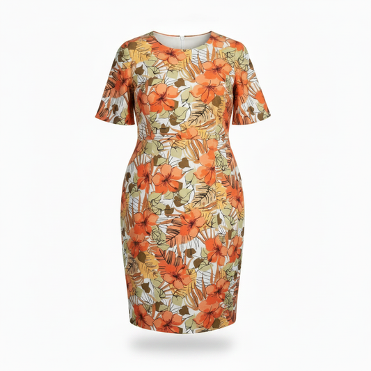 Tropical Floral Dress - 18W Plus Size Silhouette